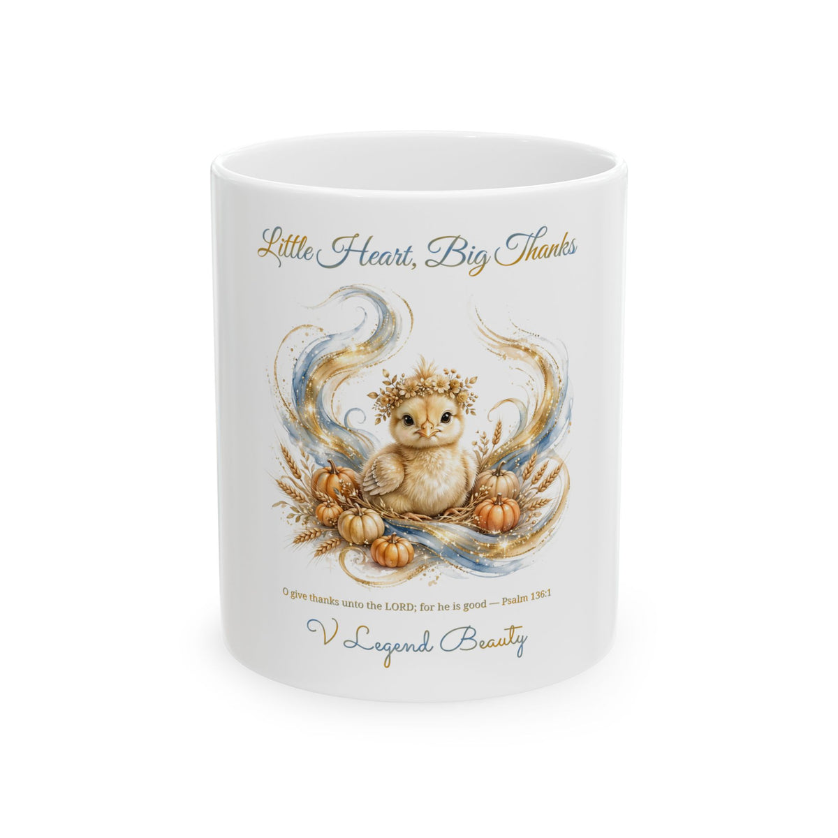 Thanksgiving Coffee Mug | Little Heart, Big Thanks Christian Gift Mug | V Legend Beauty