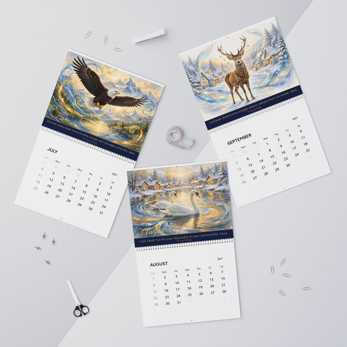2027 Wall Calendar | Couture Animal Art Calendar | V Legend Beauty