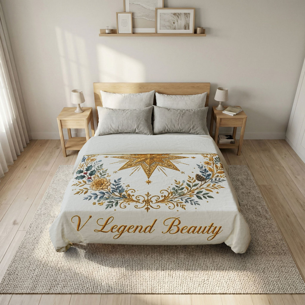 V Legend Beauty Christmas Bethlehem Star Cotton Duvet Cover