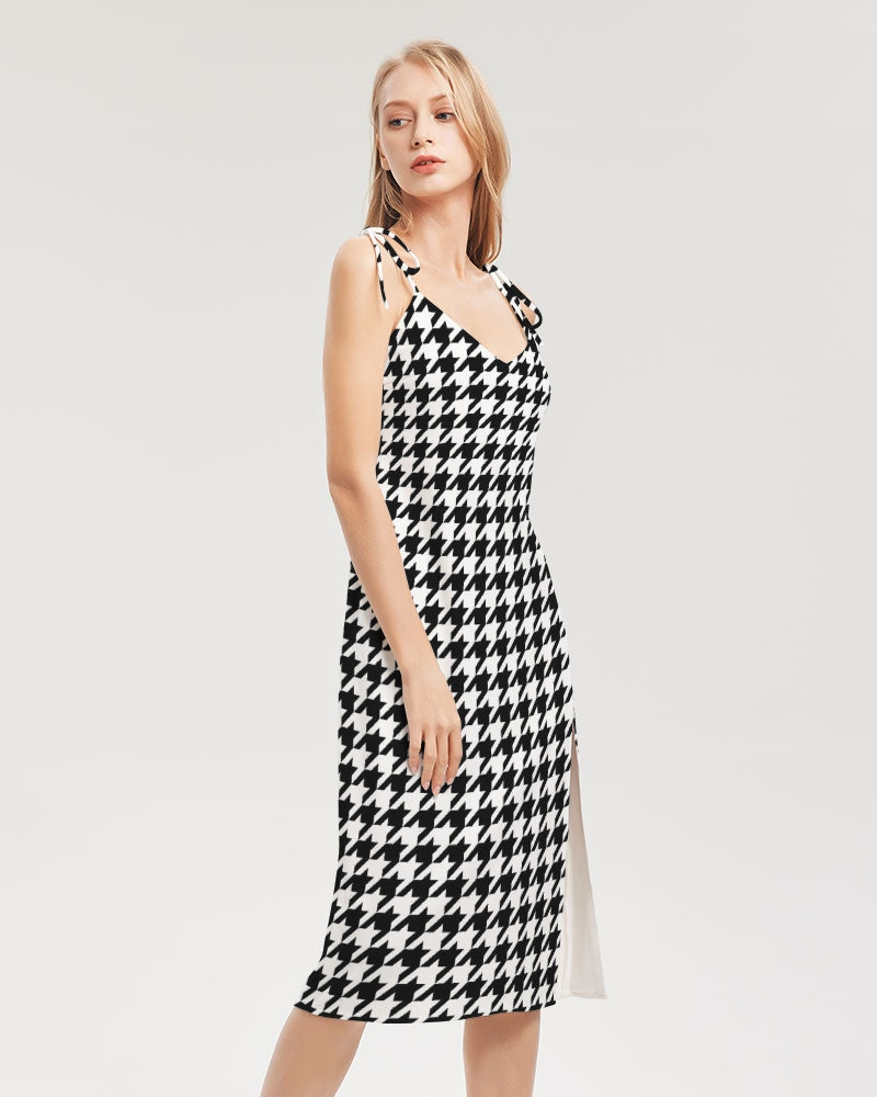 V Legend NYC Stylist Women's All-Over Print Tie Strap Split Dress