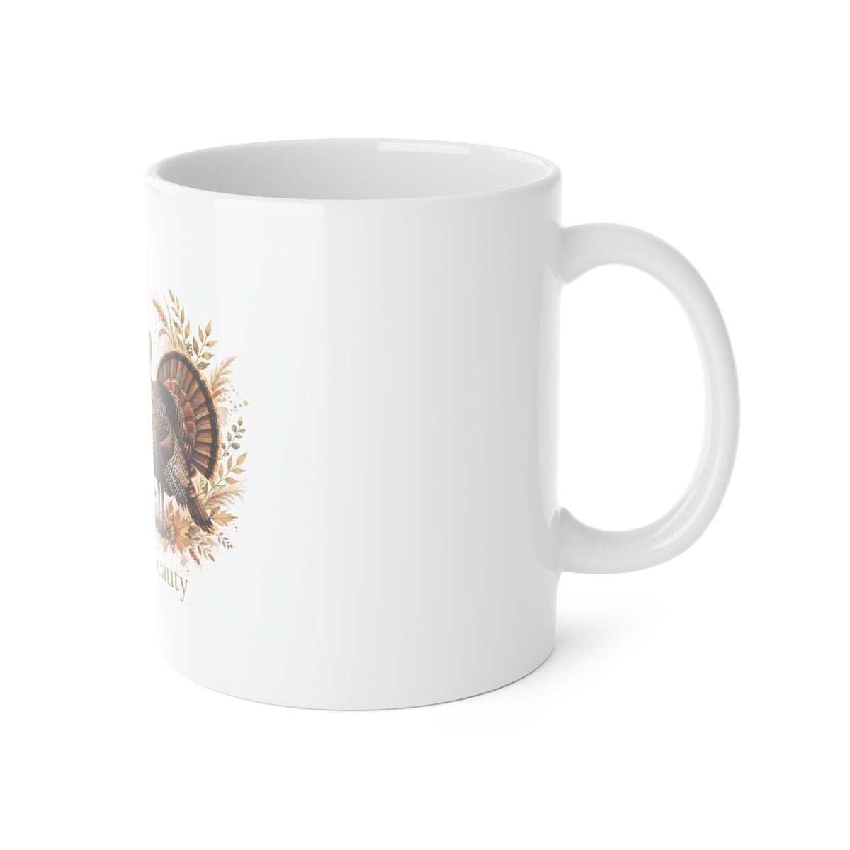 V Legend Beauty Thanksgiving White Horse Turkey Mug