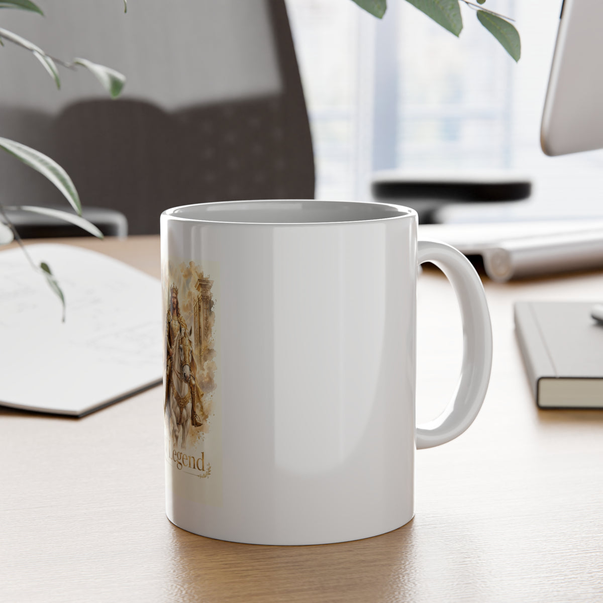 V Legend Beauty | Golden Armor Jesus White Horse Coffee Mug
