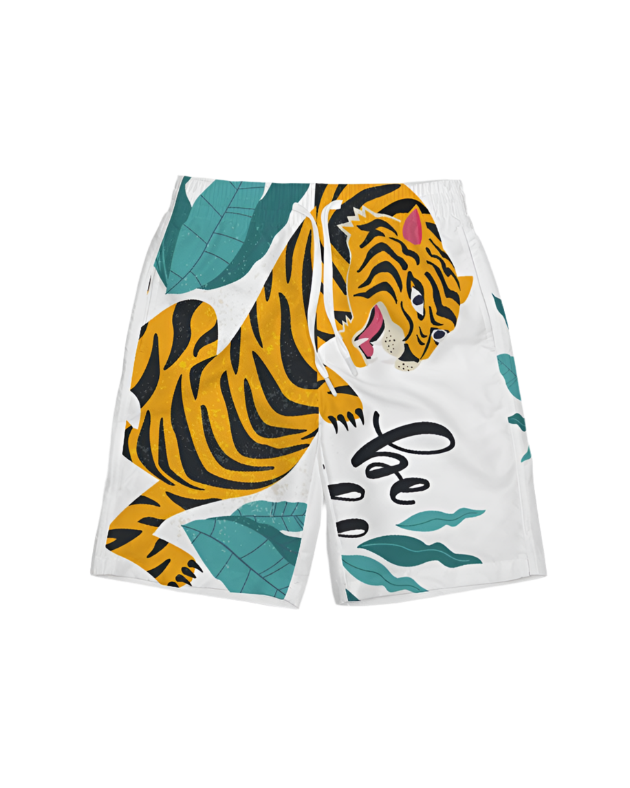 V Legend Tiger Images Boys All-Over Print Swim Trunk