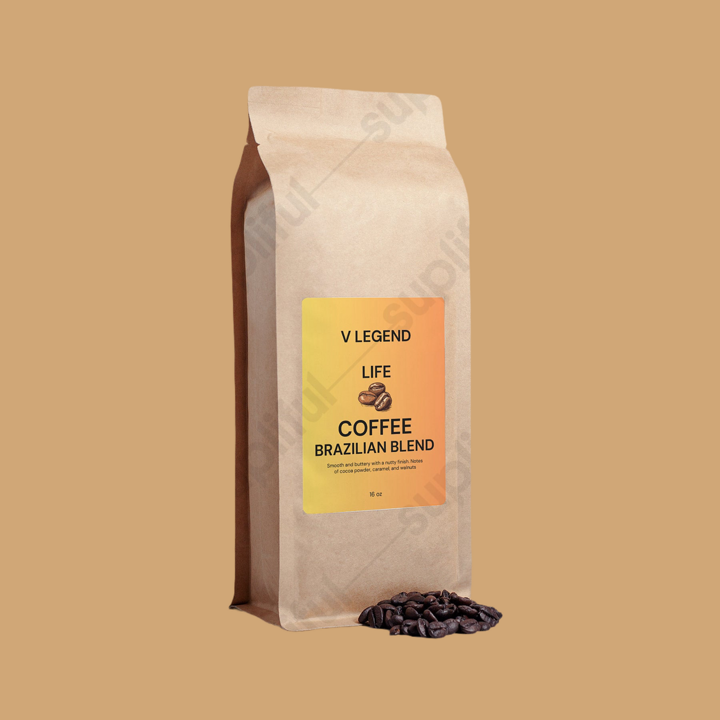 V Legend Life Brazilian Blend Coffee Organic Beans 16oz From Famous Coffee Supplier For V Legend Group LLC