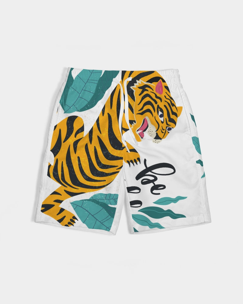 V Legend Tiger Images Boys All-Over Print Swim Trunk