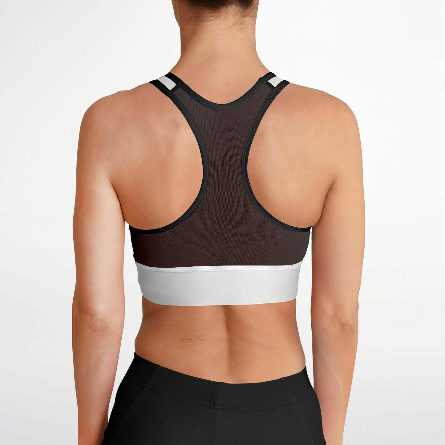 V Legend Women Mesh Padded Sports Bra - Black And White Style