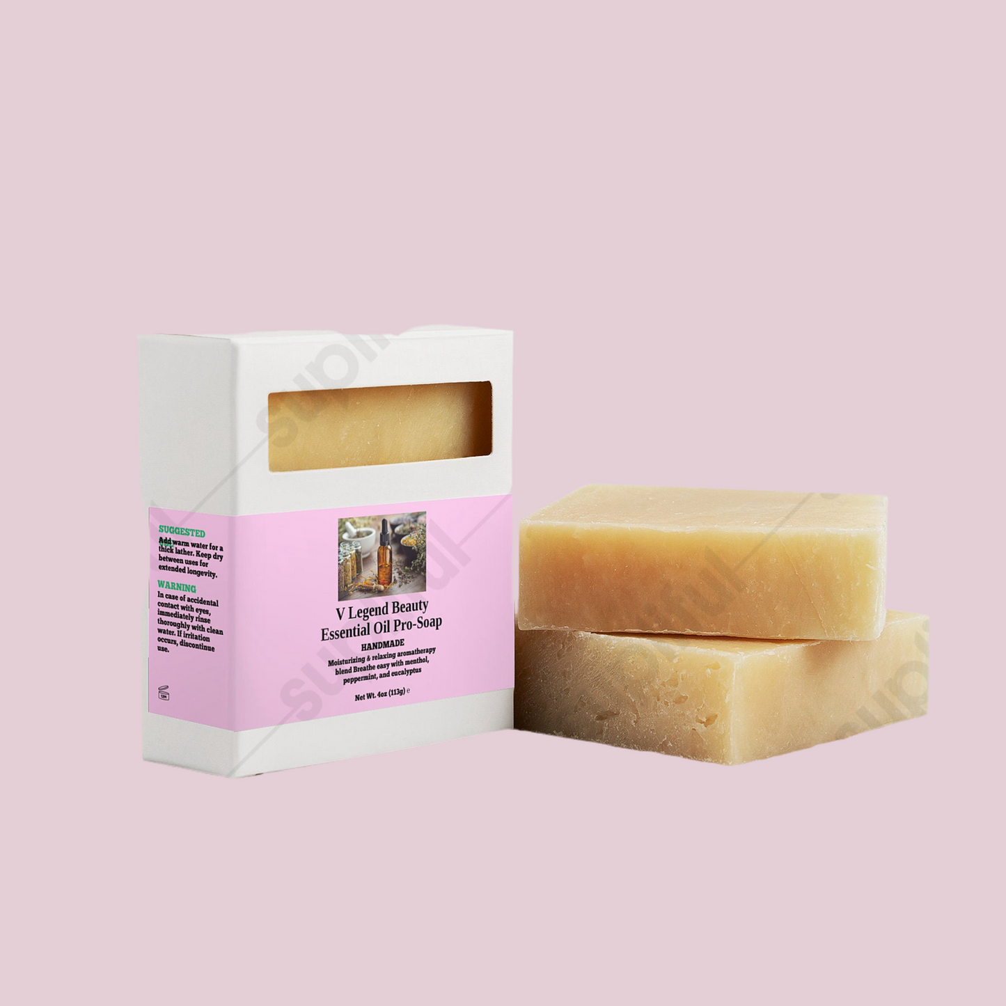 V Legend Beauty Essential Oil Pro-Soap (Peppermint Essential Oil, Rosemary Essential Oil, Lemon Essential Oil, Thyme Essential Oil, Natural Fragrance)