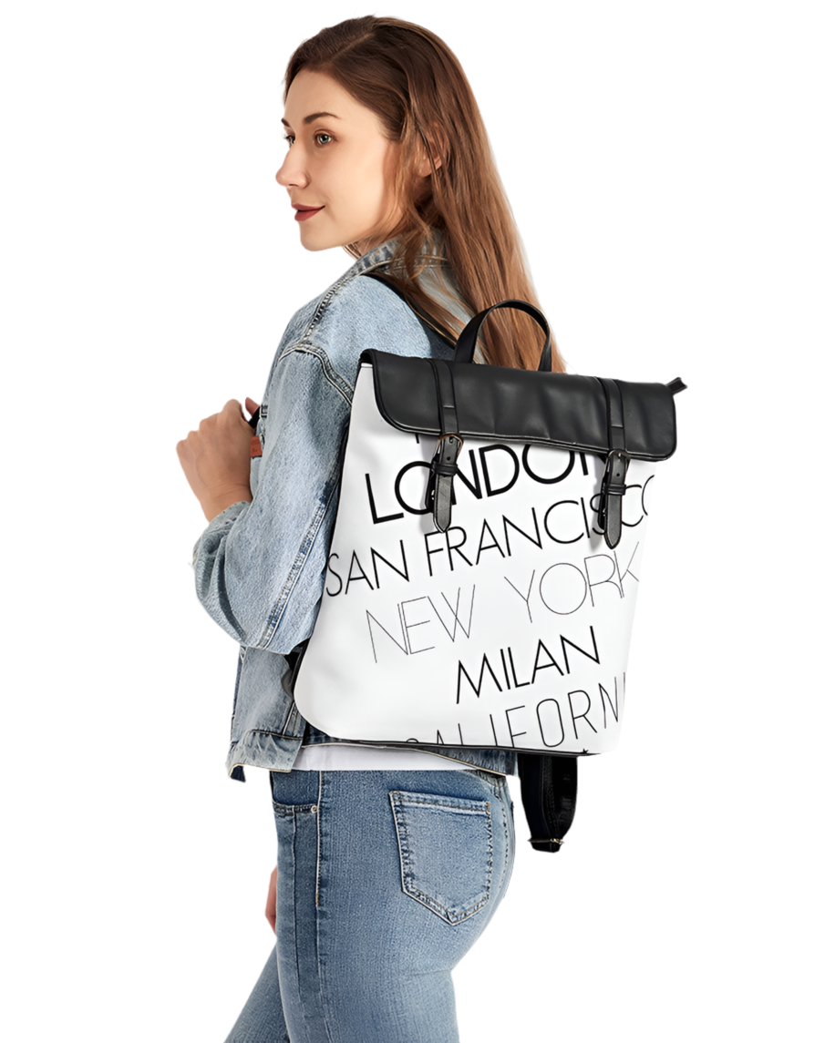 V Legend In Fashion City Casual Flap Backpack