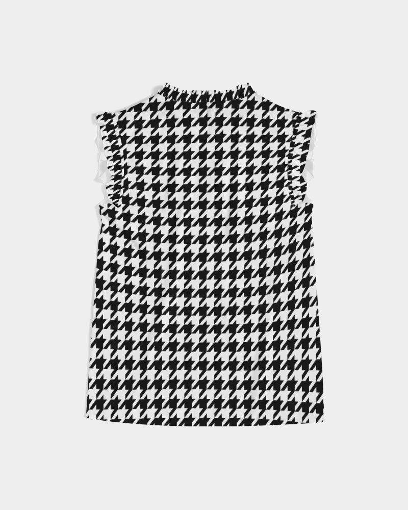 V Legend NYC Stylist Women's All-Over Print Ruffle Sleeve Top