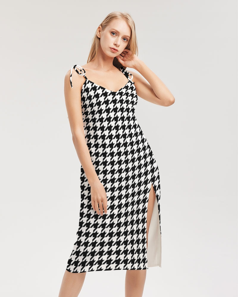 V Legend NYC Stylist Women's All-Over Print Tie Strap Split Dress