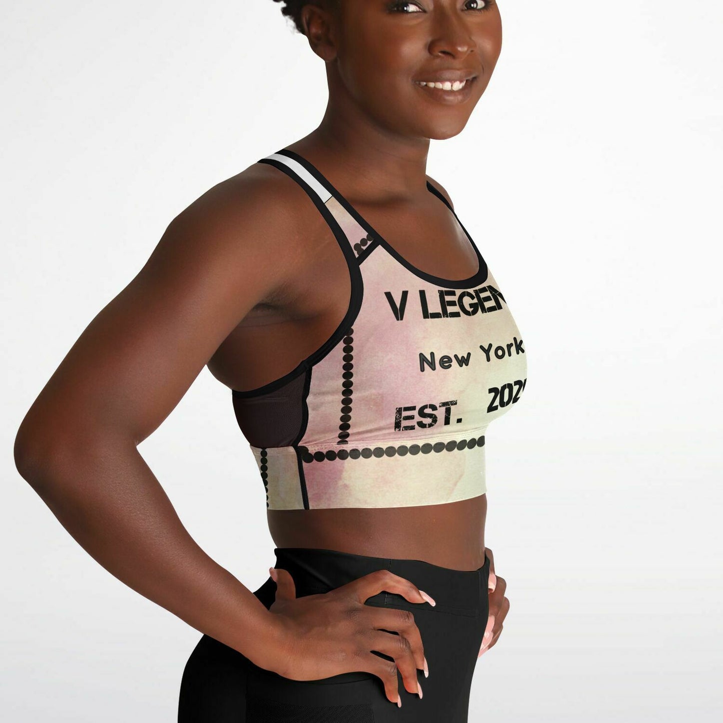 V Legend Beauty Fashion Logo Mesh Padded Sports Women Bra~ For Customers & Fans