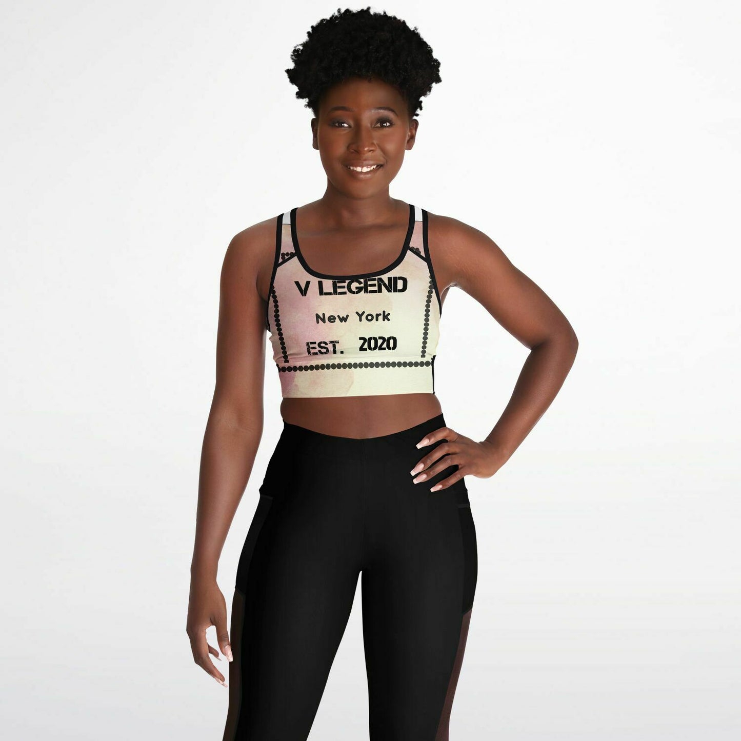 V Legend Beauty Fashion Logo Mesh Padded Sports Women Bra~ For Customers & Fans