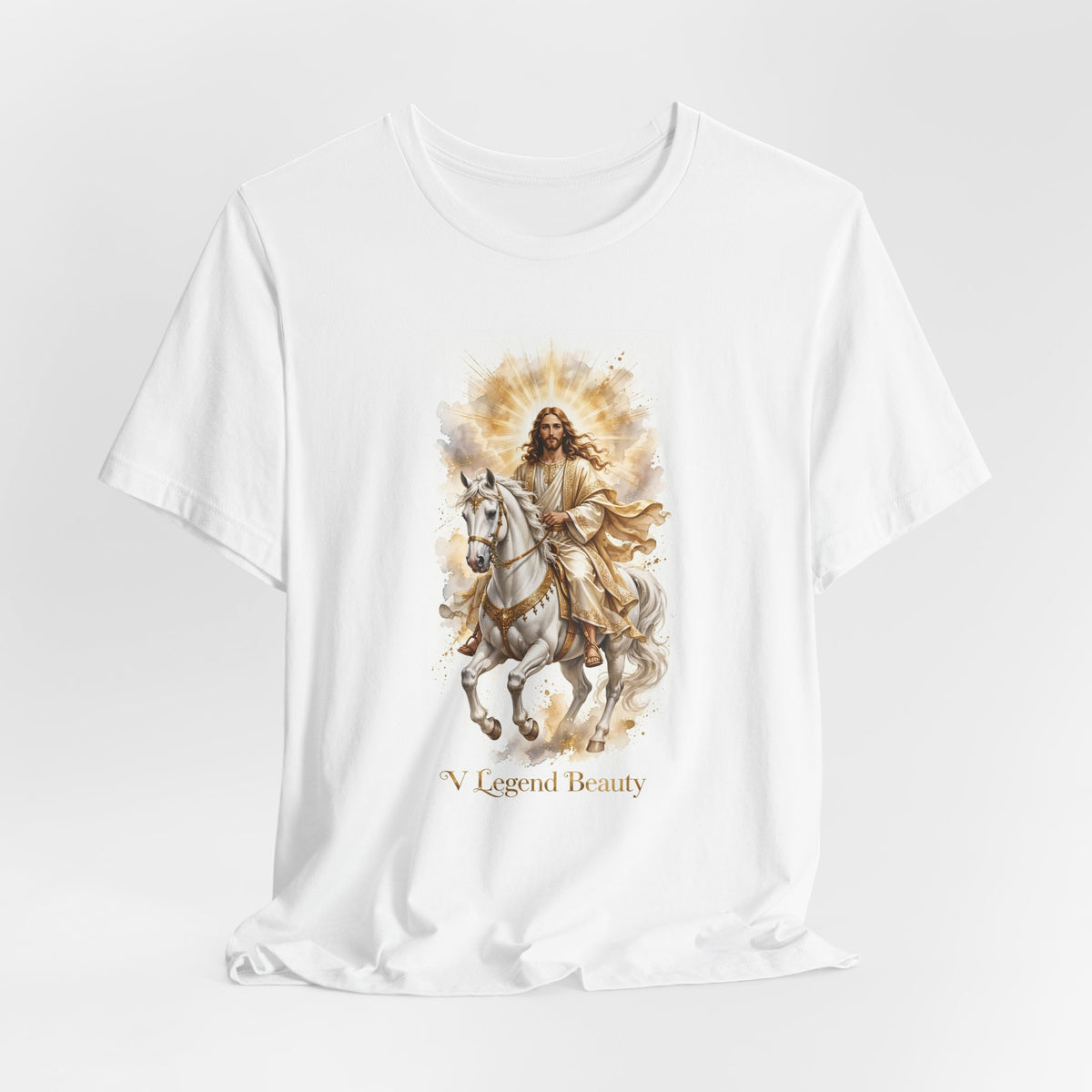 V Legend Beauty Jesus White Horse T-Shirt