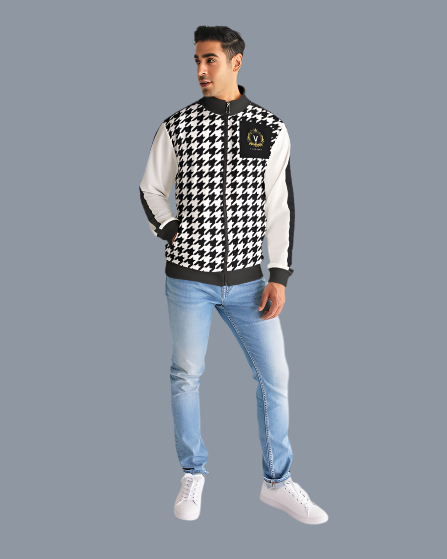 V Legend 2025 Stylist Men's All-Over Print Stripe Sleeve Track Jacket