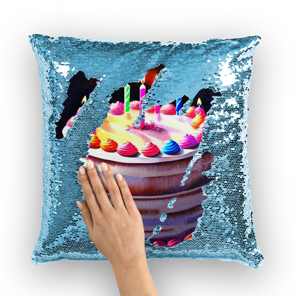 V Legend Happy Birthday Sequin Cushion Cover 🎉