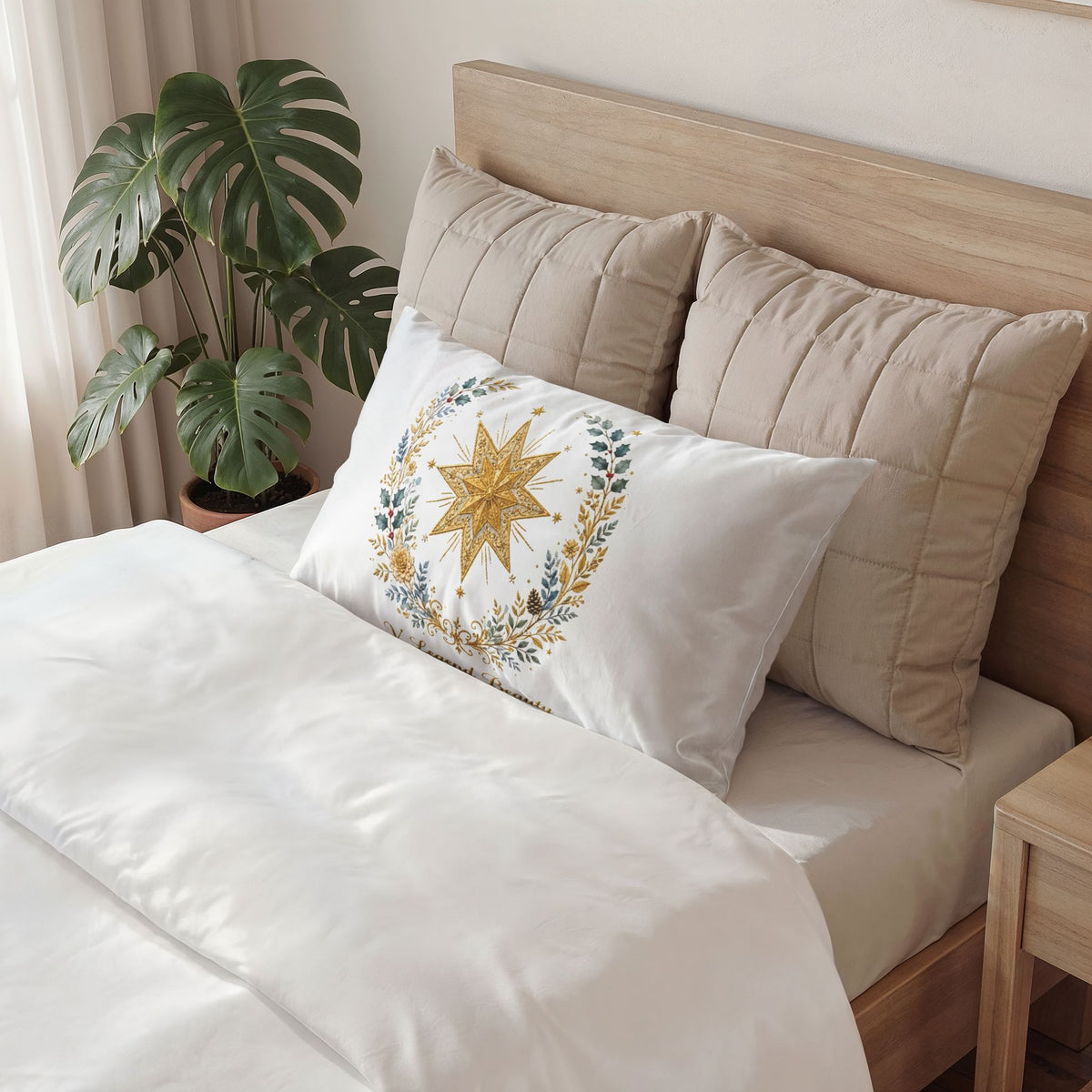 V Legend Beauty Christmas Bethlehem Star Cotton Pillow Sham
