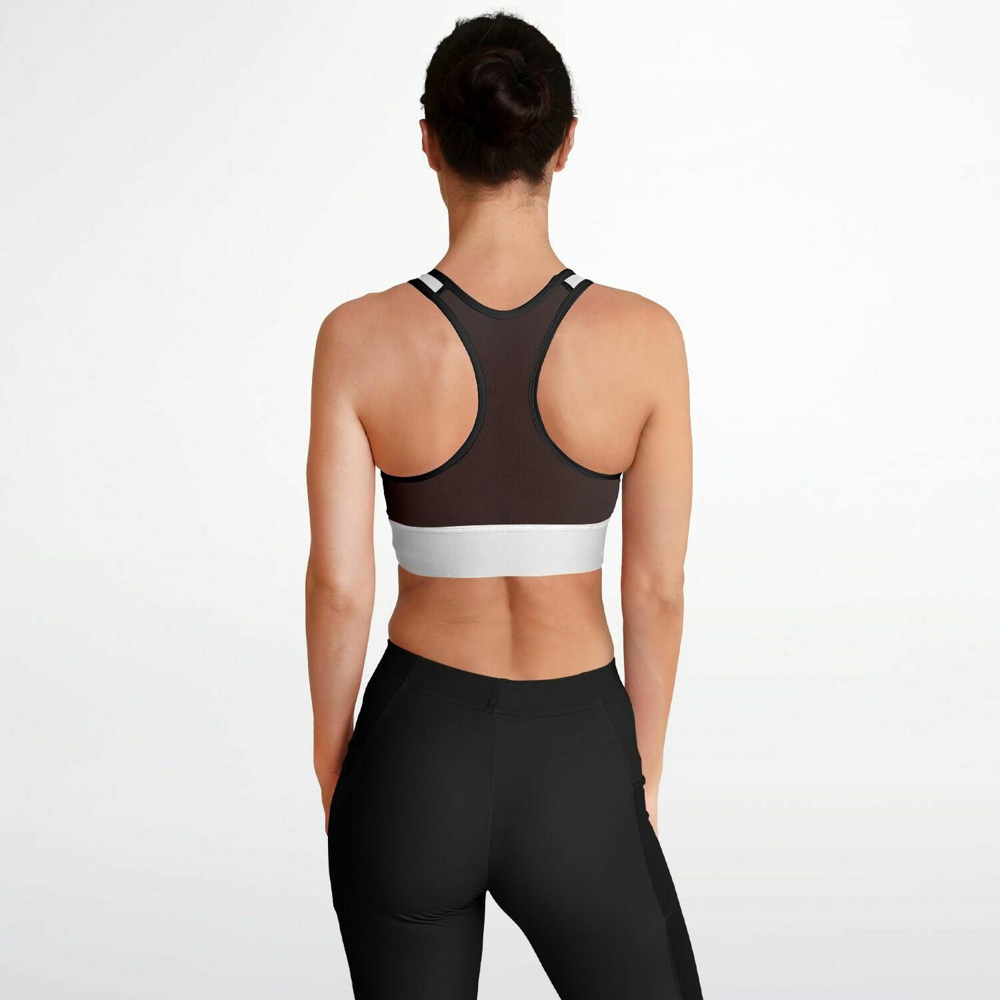V Legend Women Mesh Padded Sports Bra - Black And White Style