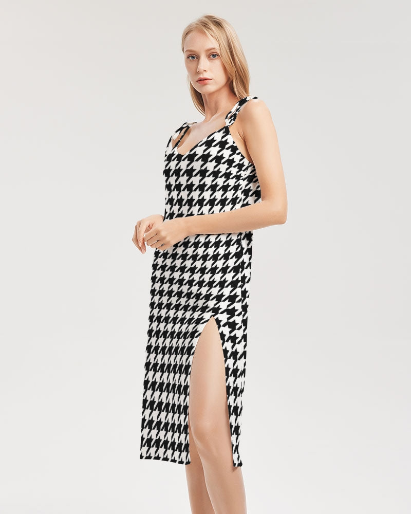 V Legend NYC Stylist Women's All-Over Print Tie Strap Split Dress