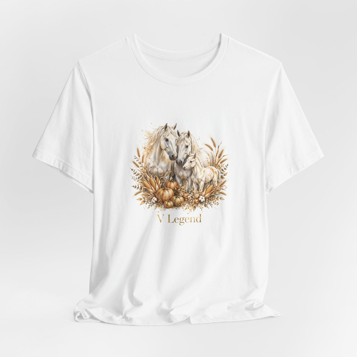 V Legend Beauty White Horses Holiday T-Shirt