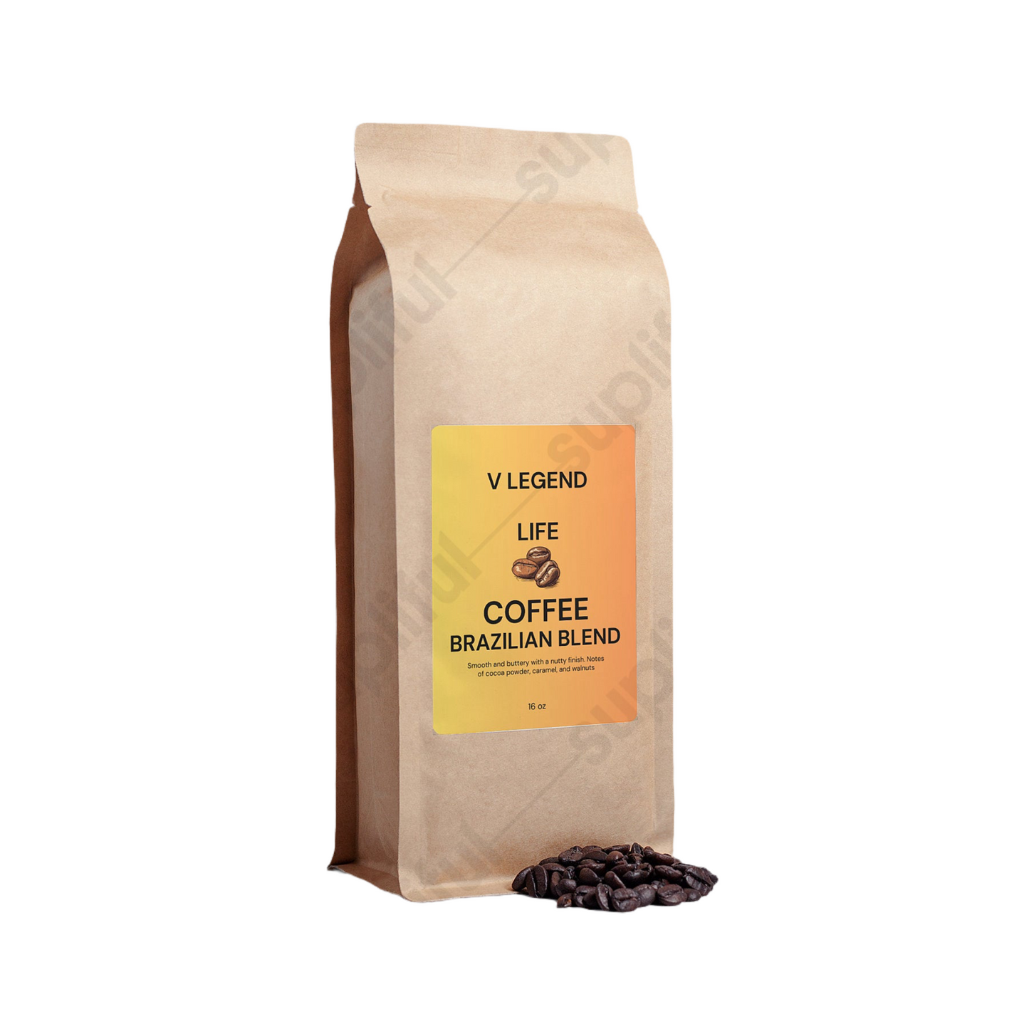 V Legend Life Brazilian Blend Coffee Organic Beans 16oz From Famous Coffee Supplier For V Legend Group LLC