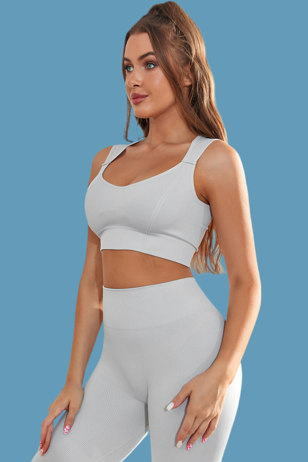 V Legend Sleeveless Ribbed Gym Bra
