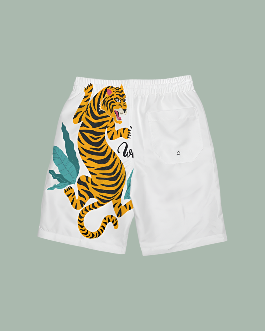 V Legend Tiger Images Boys All-Over Print Swim Trunk