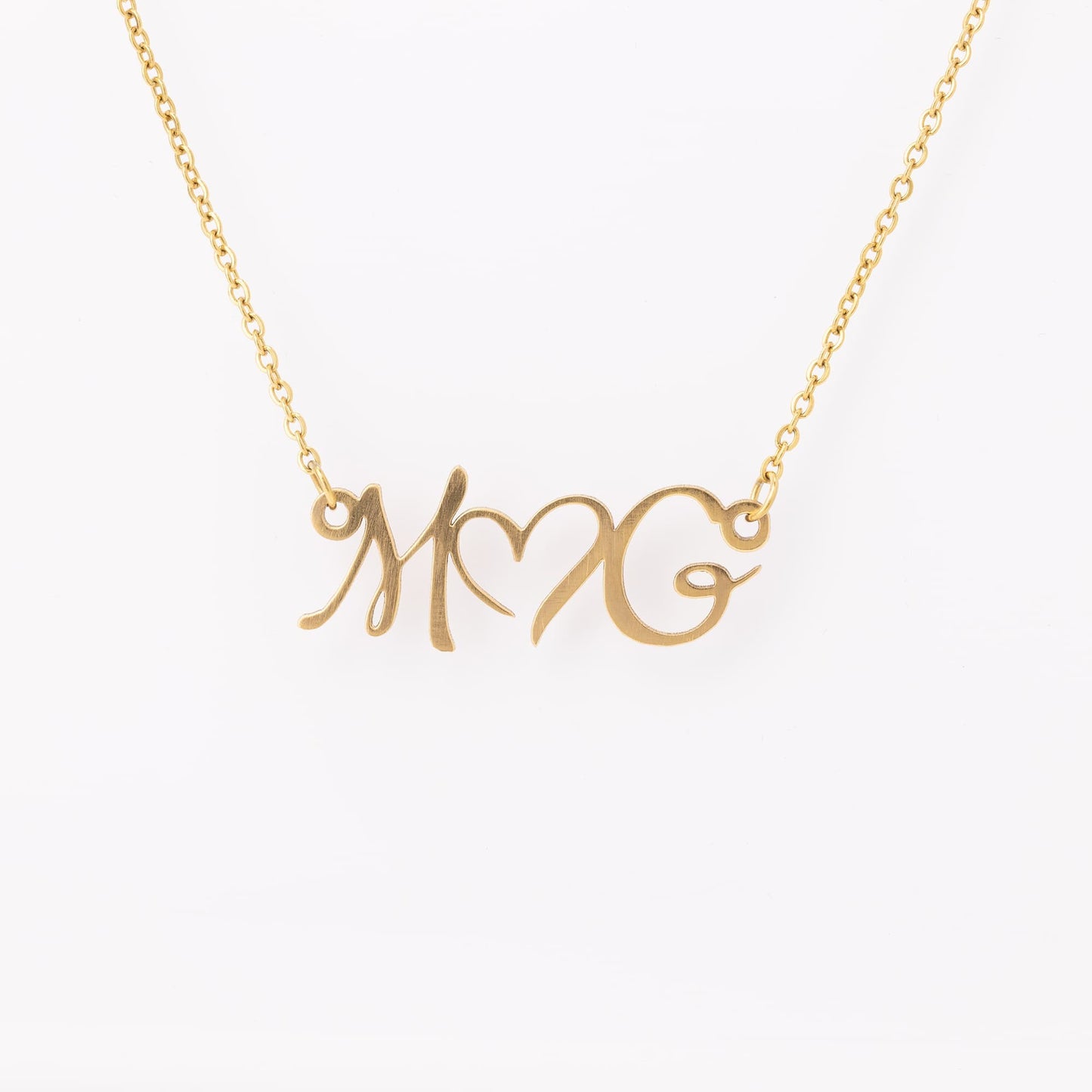 Birthday Gift Personalised Double Initial Heart Necklace