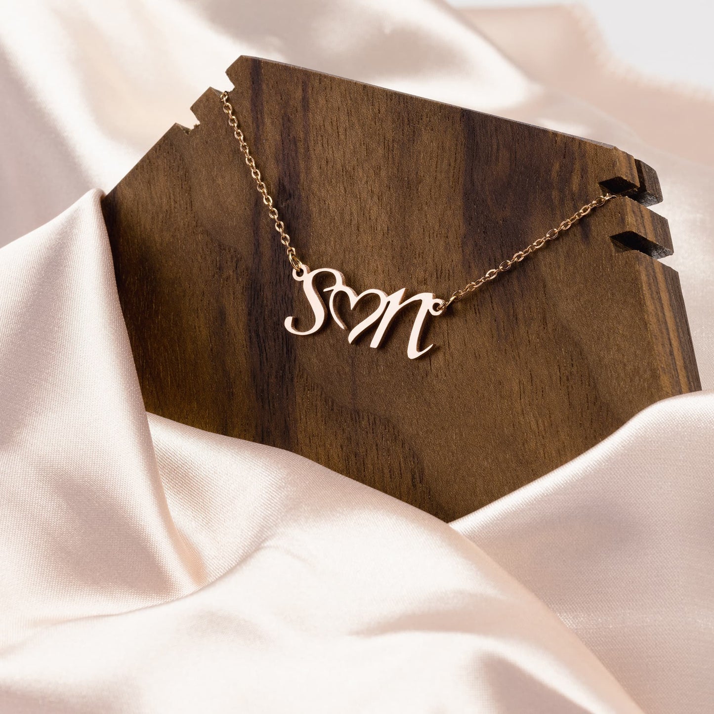 Birthday Gift Personalised Double Initial Heart Necklace