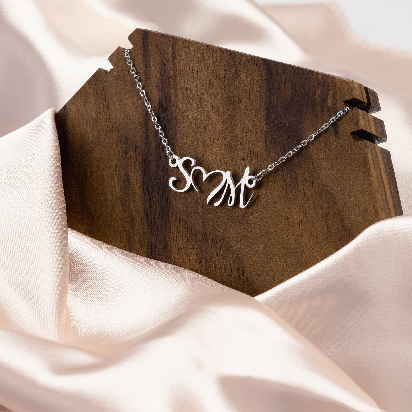 Birthday Gift Personalised Double Initial Heart Necklace