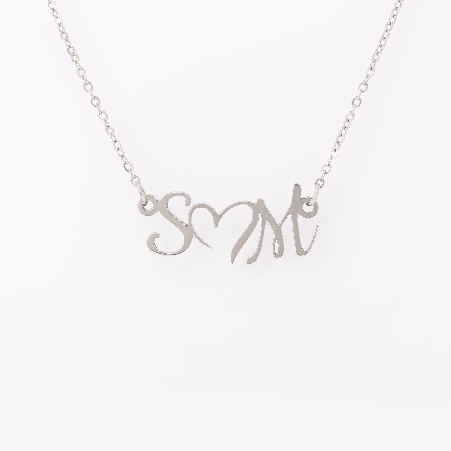 Birthday Gift Personalised Double Initial Heart Necklace