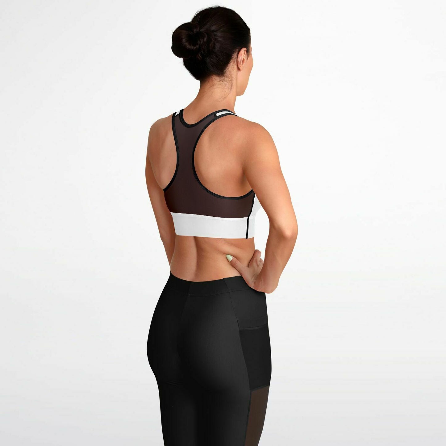 V Legend Women Mesh Padded Sports Bra - Black And White Style
