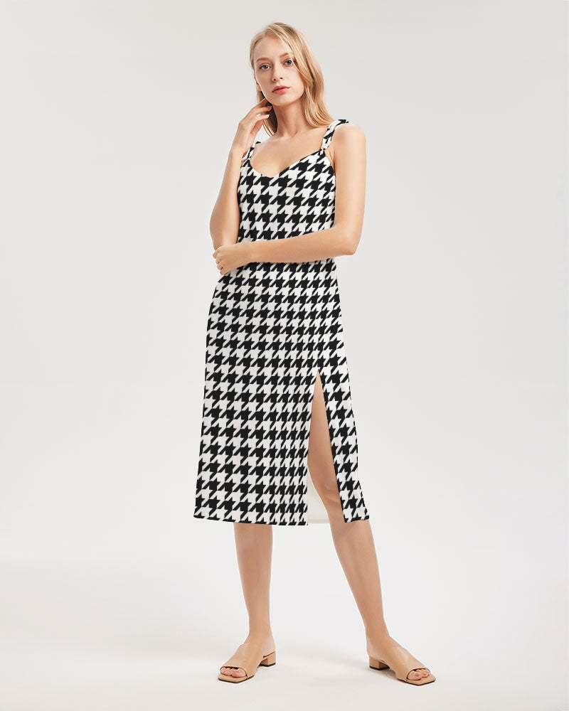V Legend NYC Stylist Women's All-Over Print Tie Strap Split Dress