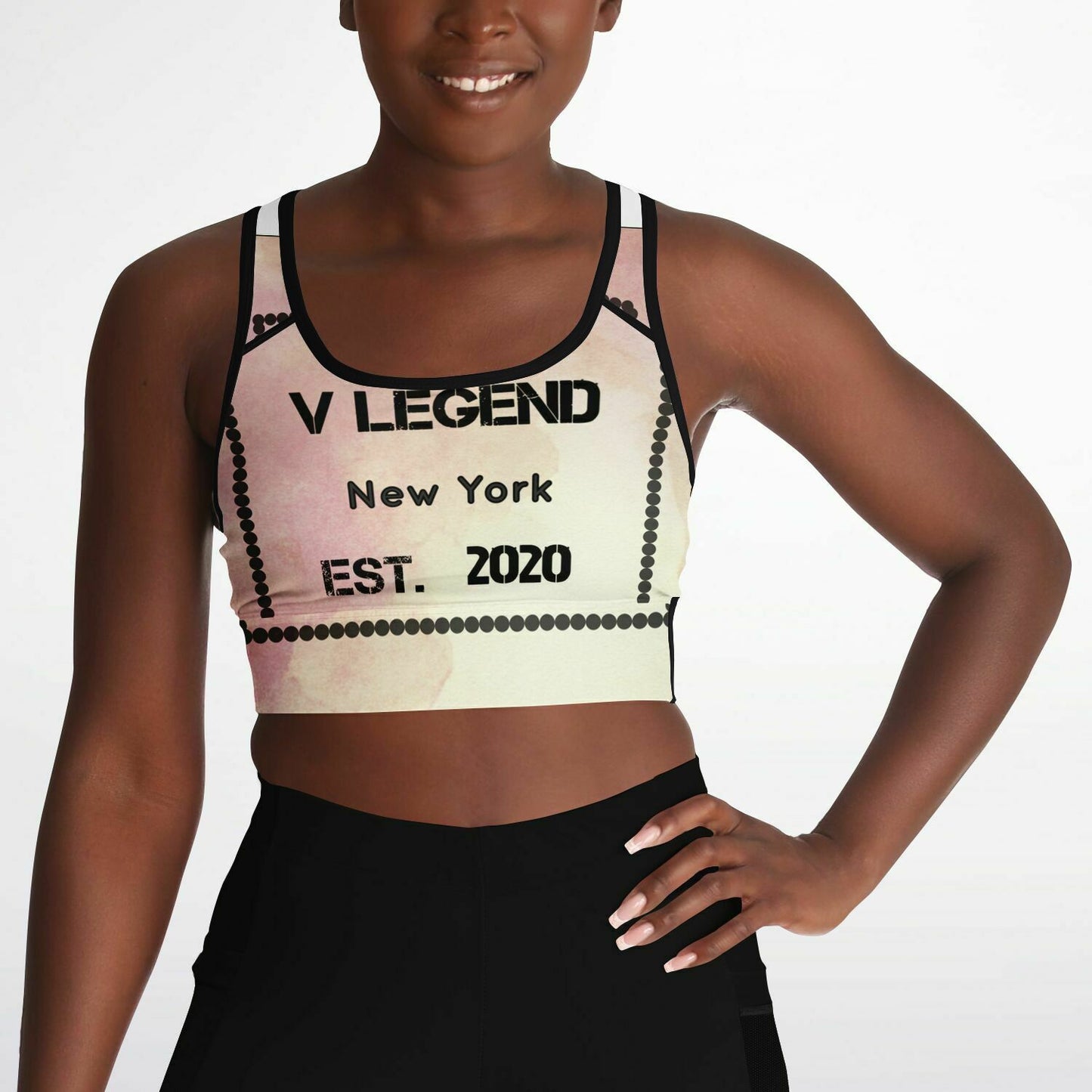 V Legend Beauty Fashion Logo Mesh Padded Sports Women Bra~ For Customers & Fans
