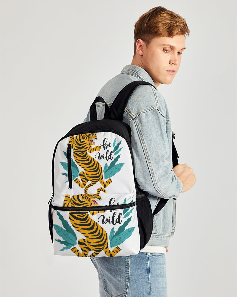 V Legend Tiger Images Duo-Zip Front Canvas Backpack