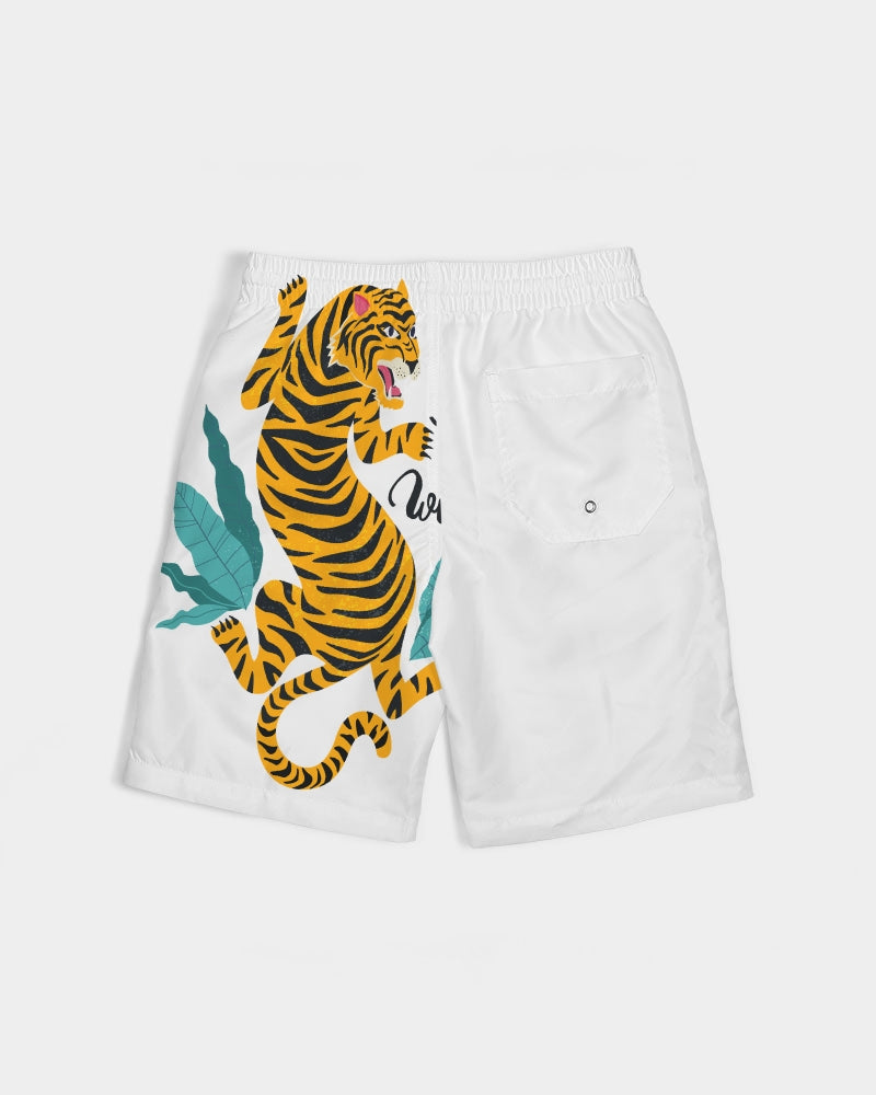 V Legend Tiger Images Boys All-Over Print Swim Trunk