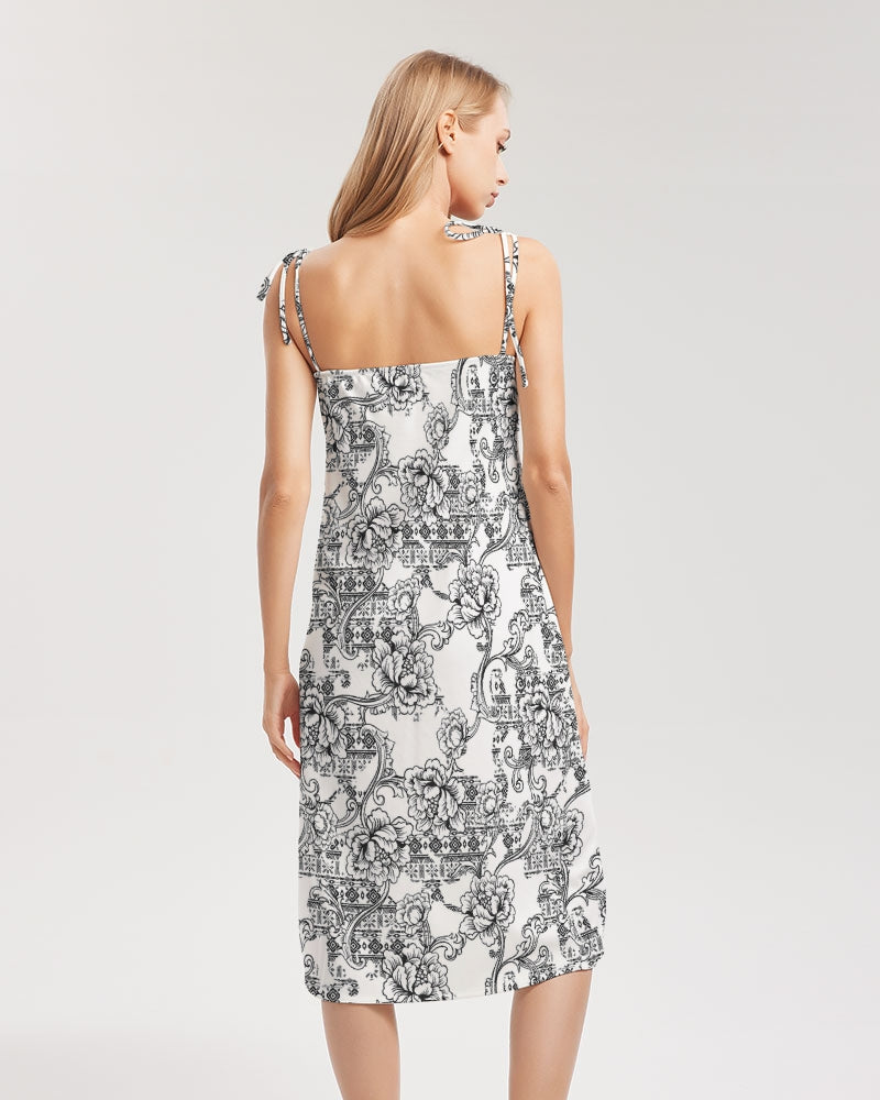 V Legend Make it Happen Women's All-Over Print Tie Strap Split Dress
