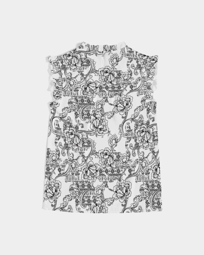 V Legend Make it Happen Women's All-Over Print Ruffle Sleeve Top
