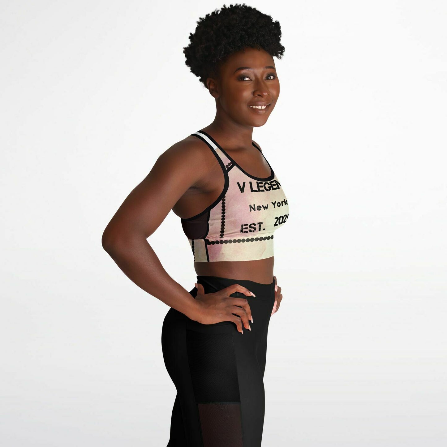 V Legend Beauty Fashion Logo Mesh Padded Sports Women Bra~ For Customers & Fans