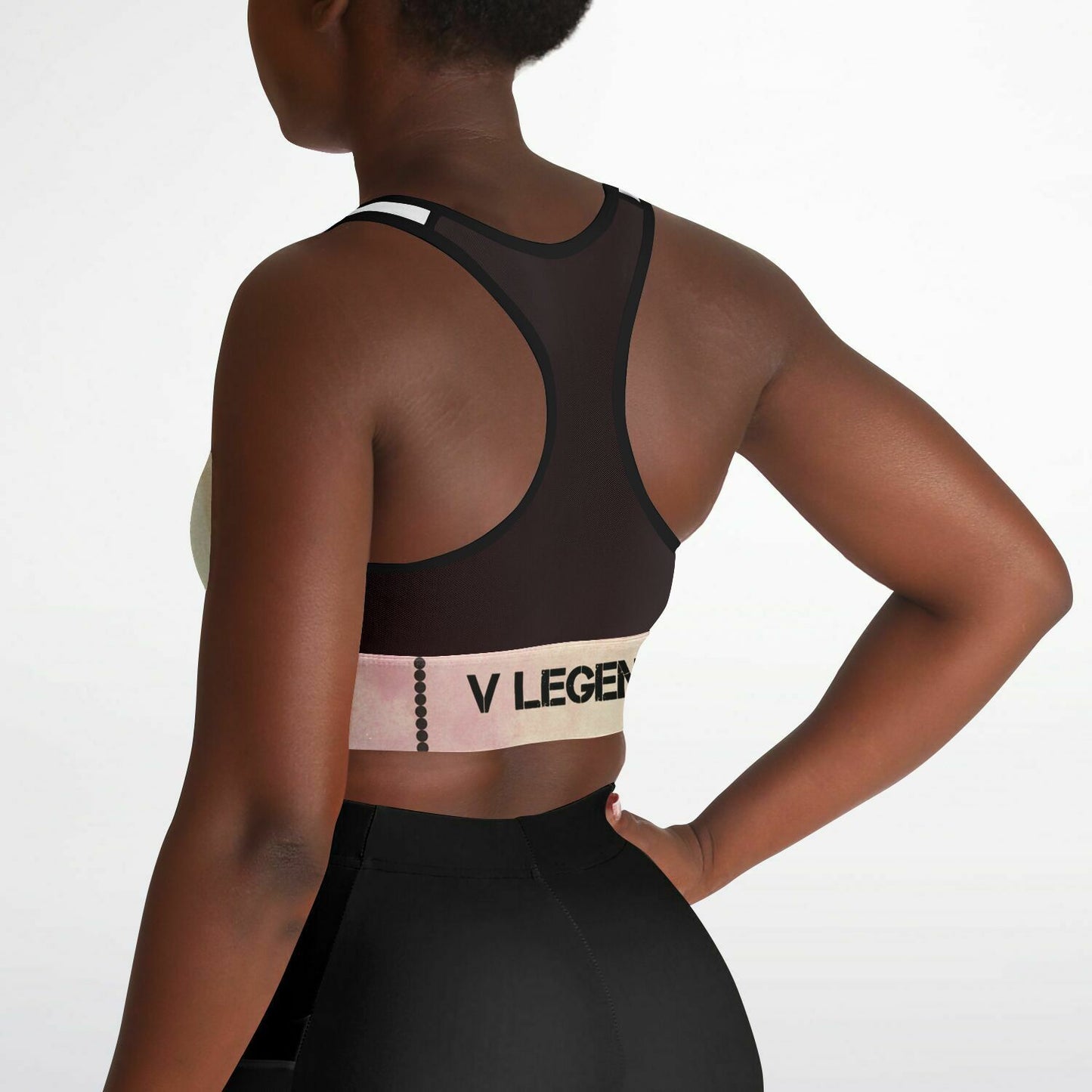 V Legend Beauty Fashion Logo Mesh Padded Sports Women Bra~ For Customers & Fans