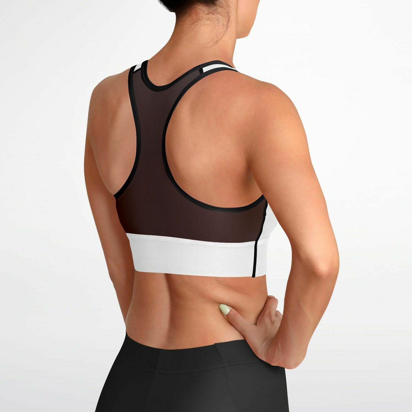 V Legend Women Mesh Padded Sports Bra - Black And White Style