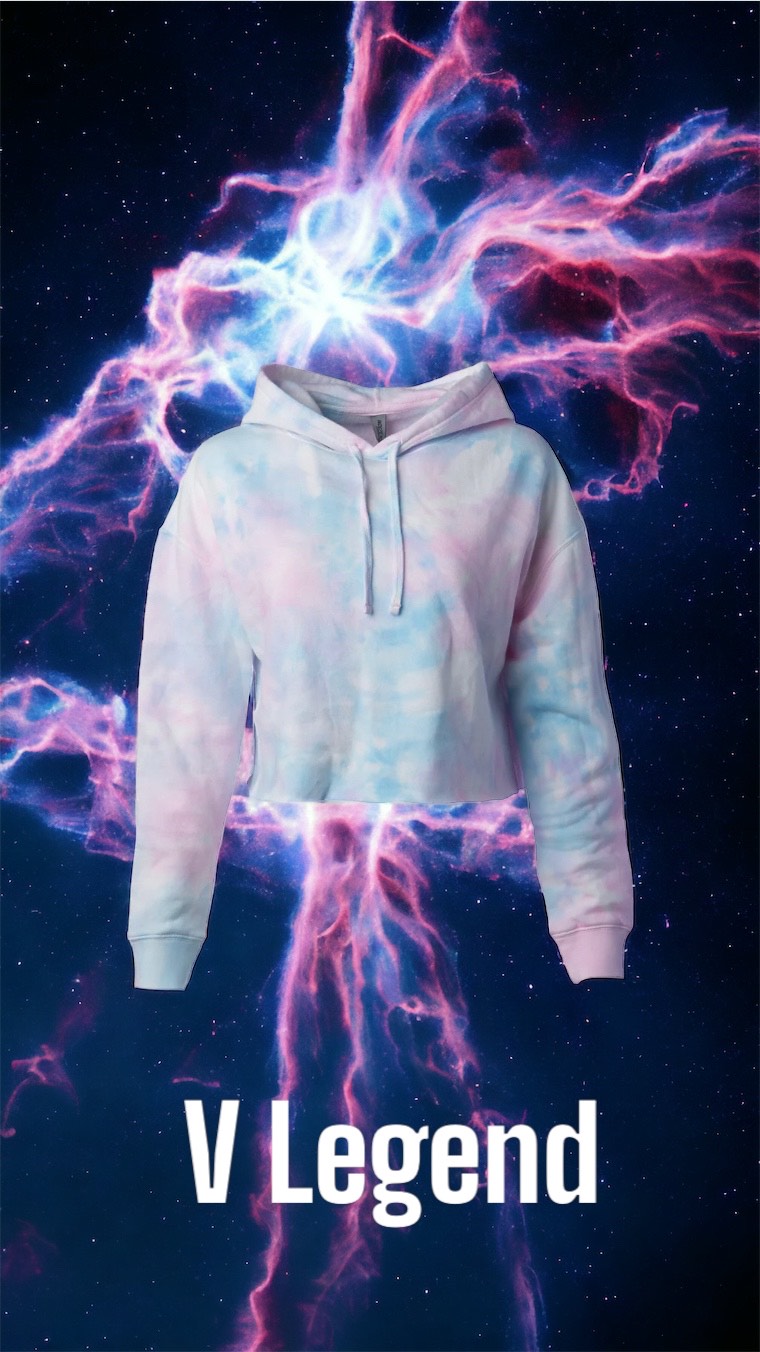 V Legend Beauty Women Candy Tie Dye Crop Top Hoodies
