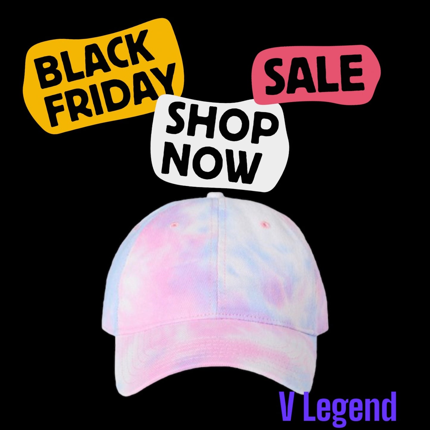 V Legend Cotton-Candy-Tie-Dyed-Hat