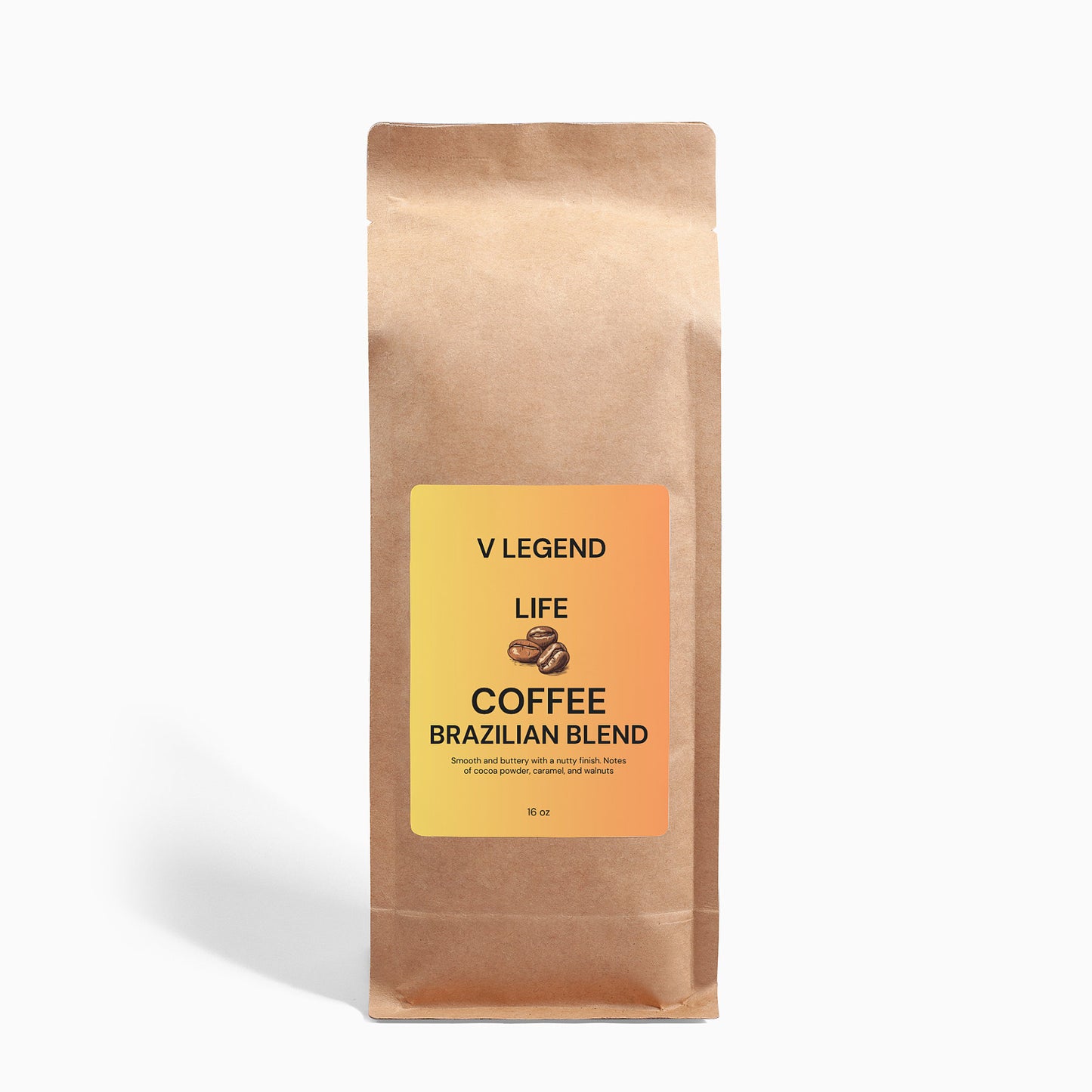 V Legend Life Brazilian Blend Coffee Organic Beans 16oz From Famous Coffee Supplier For V Legend Group LLC