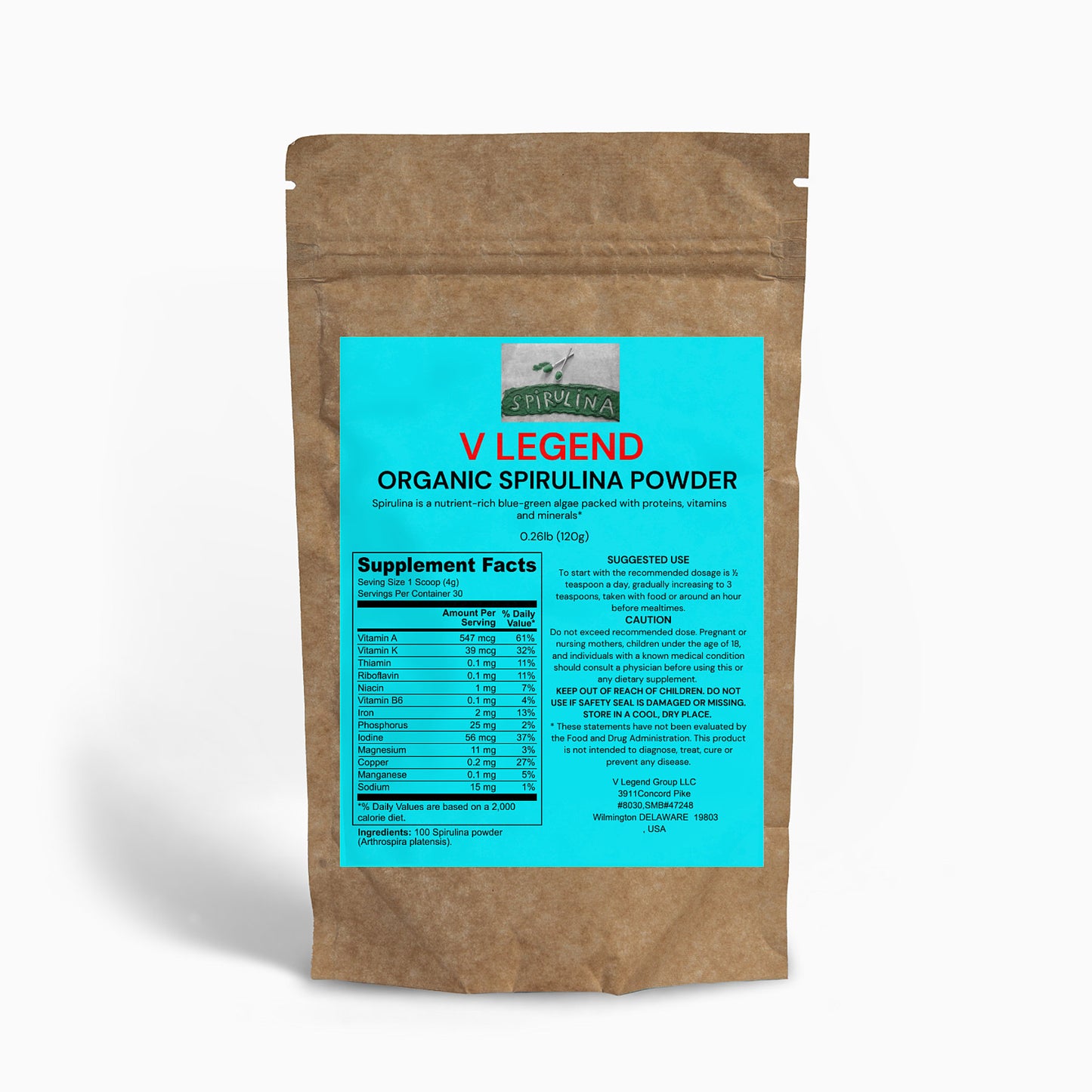 V Legend Daily Organic Spirulina Powder(NSF CERTIFICATE)