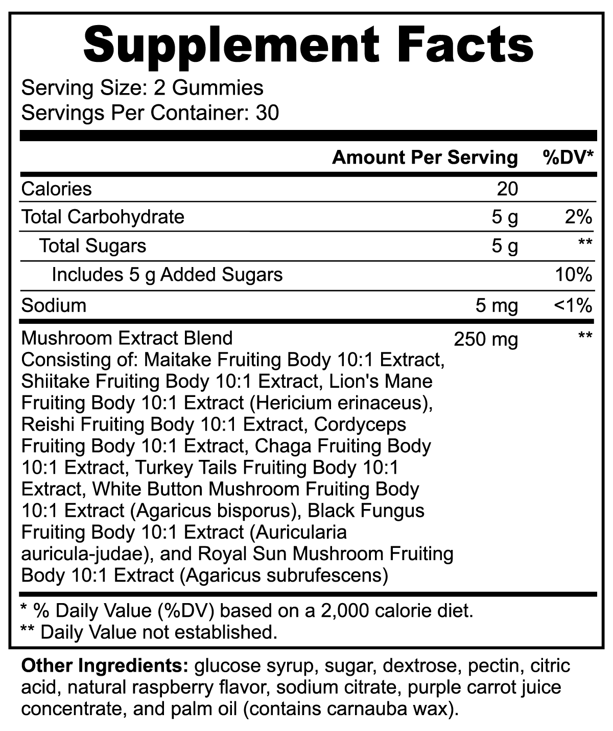 V Legend Mushroom Extract Complex Gummies (Adult)