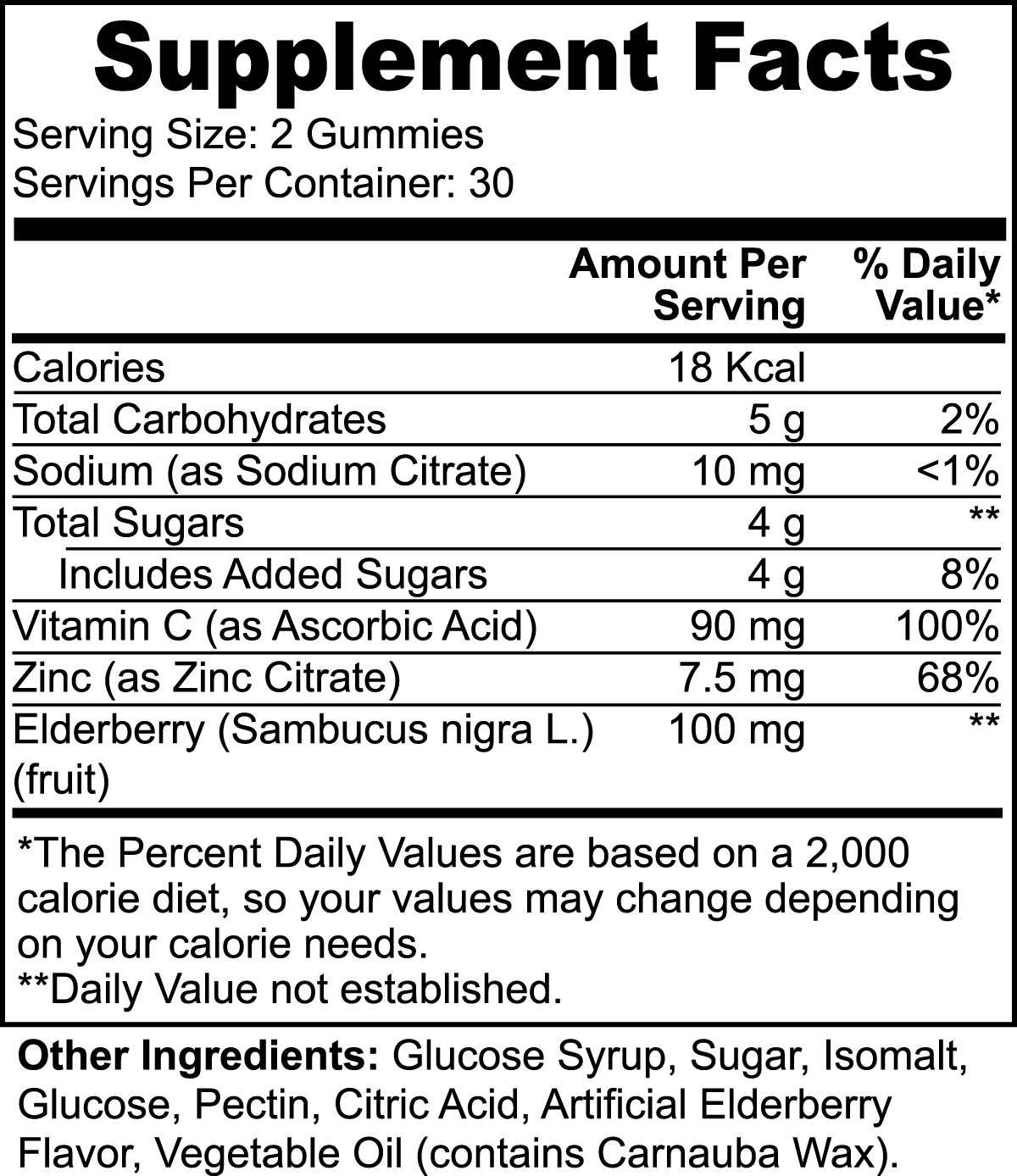 V Legend Daily Elderberry & Vitamin C Gummies For Adults