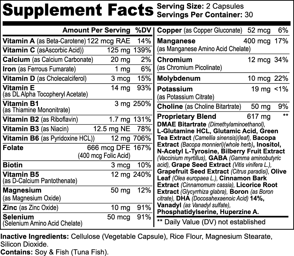 V Legend Nootropic Brain & Focus Formula~ADULT ( FDA + NSF CERTIFICATE)