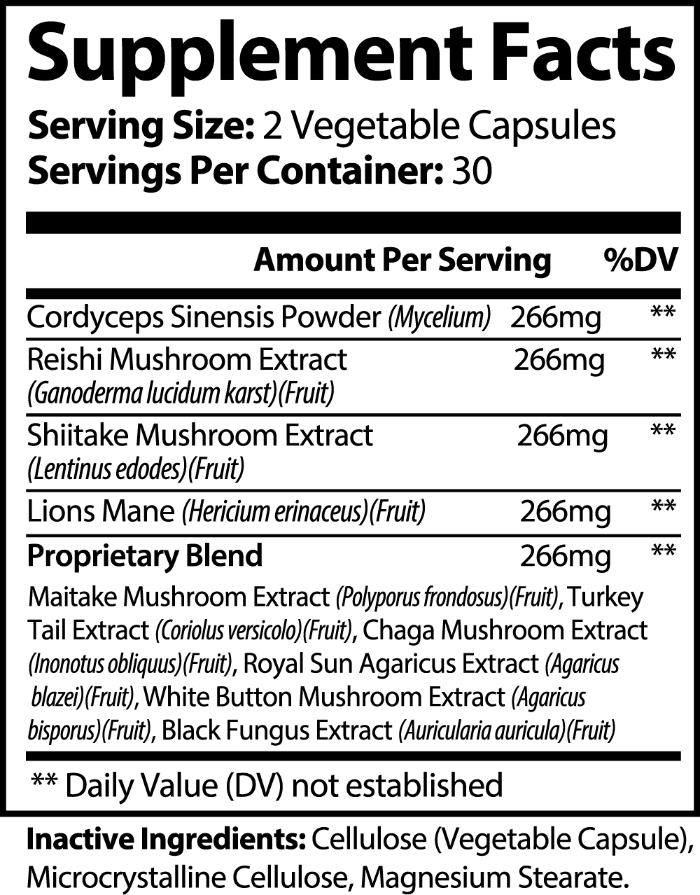 V Legend Mushroom Complex 10 X ~(Adult) FDA +NSF CERTIFICATES