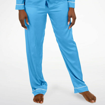 V Legend Women's Satin Pajamas - Baby Blue (Mother Love 6 Colors)