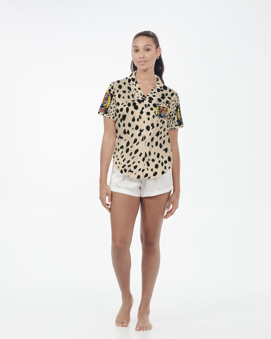 V Legend 2025 V Women’s Satin Short Sleeve Pajama Top